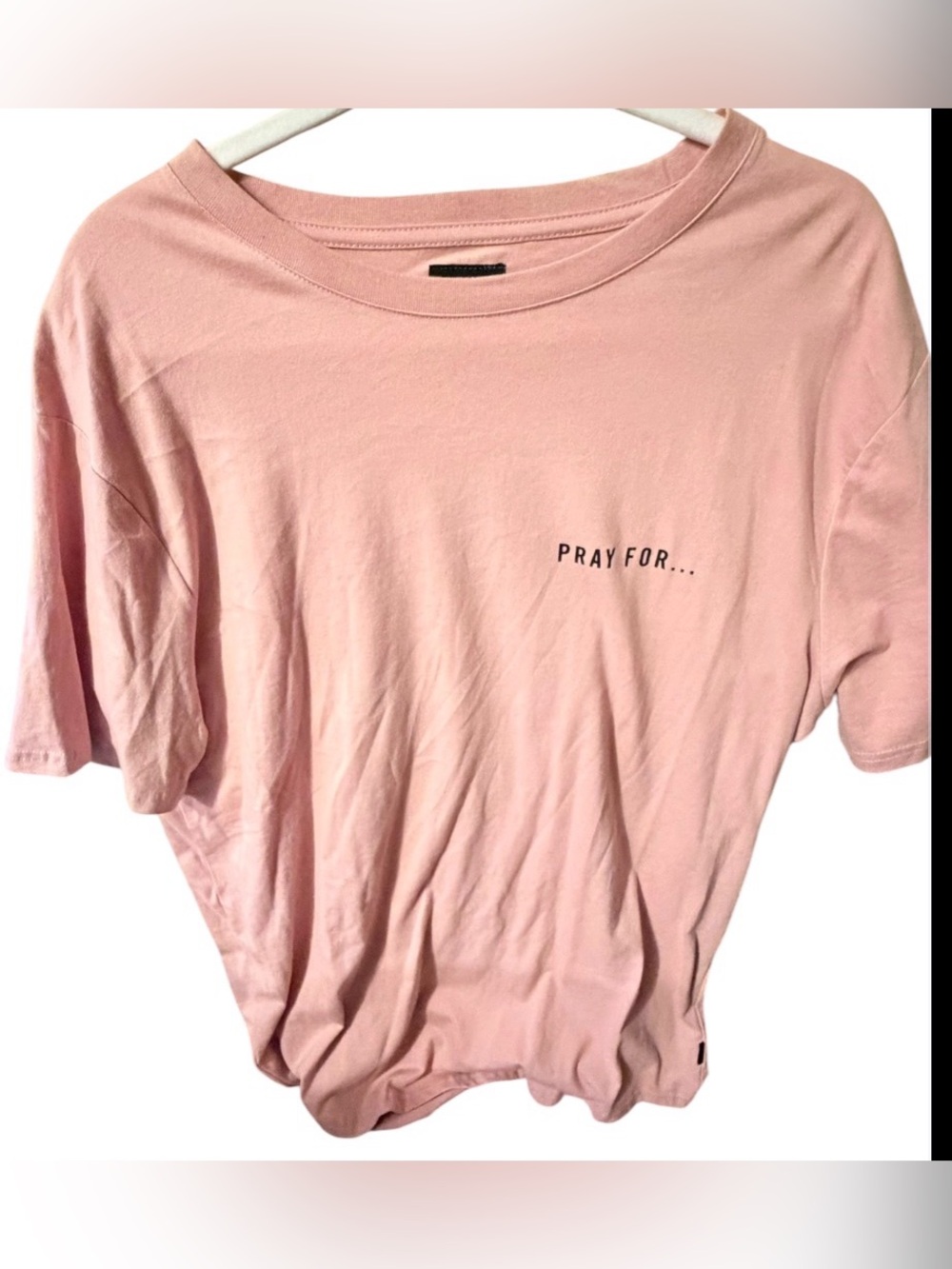 Nana Judy Men's Pink Short Sleeve Crewneck Pray For T-Shirt Size‎ 2XL